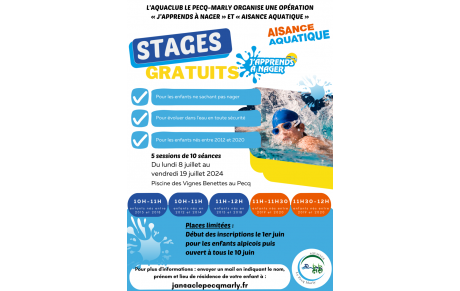 L’APPRENTISSAGE DE LA NATATION ACCESSIBLE AUX PLUS JEUNES